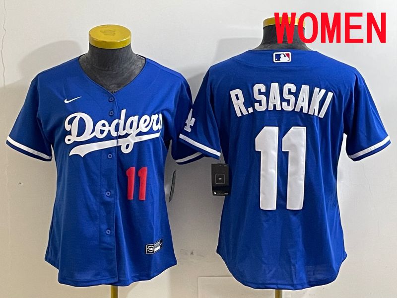 Women Los Angeles Dodgers 11 R.Sasaki Blue Game 2025 Nike MLB Jersey style 2